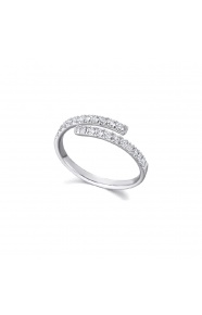 Anillo de oro blanco de 18 Kt con diamantes de 0,40 ct