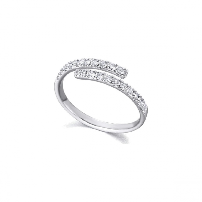 Anillo de oro blanco de 18 Kt con diamantes de 0,40 ct