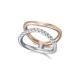 Anillo de oro blanco y rosa de 18 Kt con diamantes de 0,30 ct