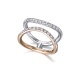 Anillo de oro blanco y rosa de 18 Kt con diamantes de 0,60 ct