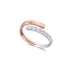 Anillo de oro blanco y rosa de 18 Kt con diamantes de 0,36 ct