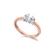 Anillo de oro blanco y rosa de 18 Kt con diamantes de 0,32 ct