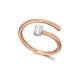 Anillo de oro blanco y rosa de 18 Kt con diamantes de 0,24 ct