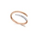 Anillo de oro blanco y rosa de 18 Kt con diamantes de 0,10 ct
