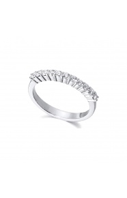 Alianza de oro blanco de 18 Kt con diamantes de 0,40 ct