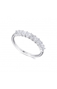 Alianza de oro blanco de 18 Kt con diamantes de 0,72 ct