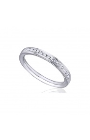 Alianza de oro blanco de 18 Kt con diamantes de 0,14 ct