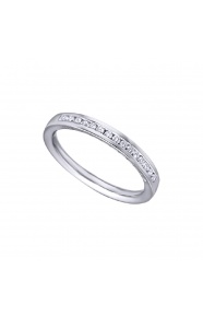 Alianza de oro blanco de 18 Kt con diamantes de 0,20 ct