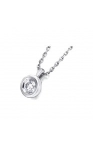 Colgante de oro blanco de 18 Kt con diamante de 0,06 a 0,46 ct
