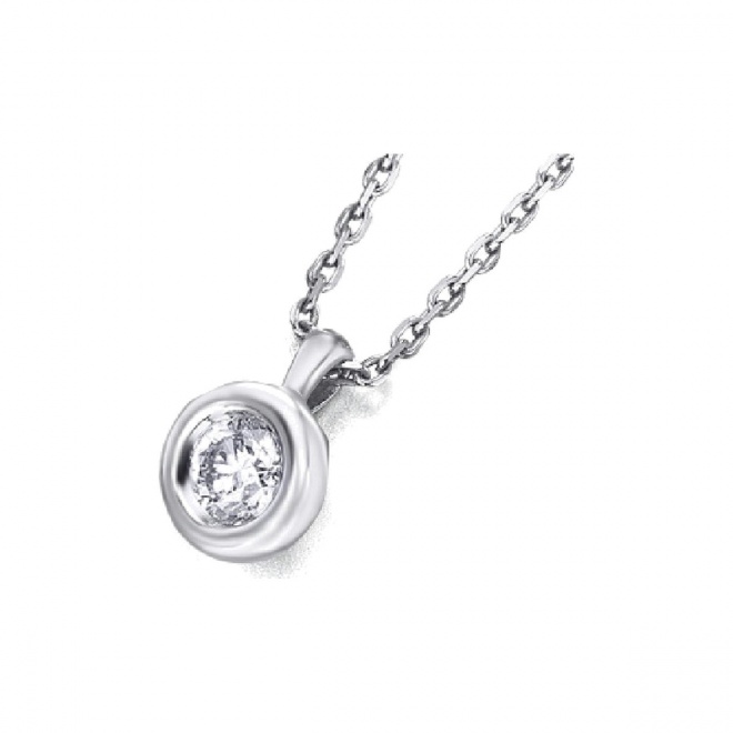Colgante de oro blanco de 18 Kt con diamante de 0,06 a 0,46 ct