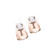 Pendientes de oro rosa de 18 Kt con diamantes talla princesa, 0,22 a 0,32 ct