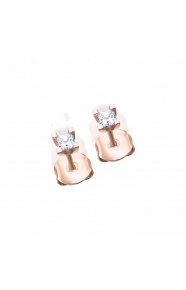 Pendientes de oro rosa de 18 Kt con diamantes talla princesa, 0,22 a 0,32 ct