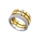 Anillo de oro blanco y amarillo de 18 Kt con diamantes de 0,19 ct