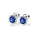 Pendientes de oro blanco de 18 Kt con zafiros y orla de diamantes, 0,35 ct
