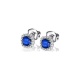 Pendientes de oro blanco de 18 Kt con zafiros y orla de diamantes, 0,30 ct