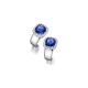 Pendientes de oro blanco de 18 Kt con zafiros y orla de diamantes, 0,51 ct
