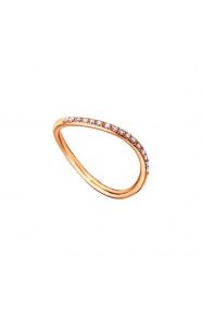 Anillo de oro rosa de 18 Kt con diamantes de 0,13 ct