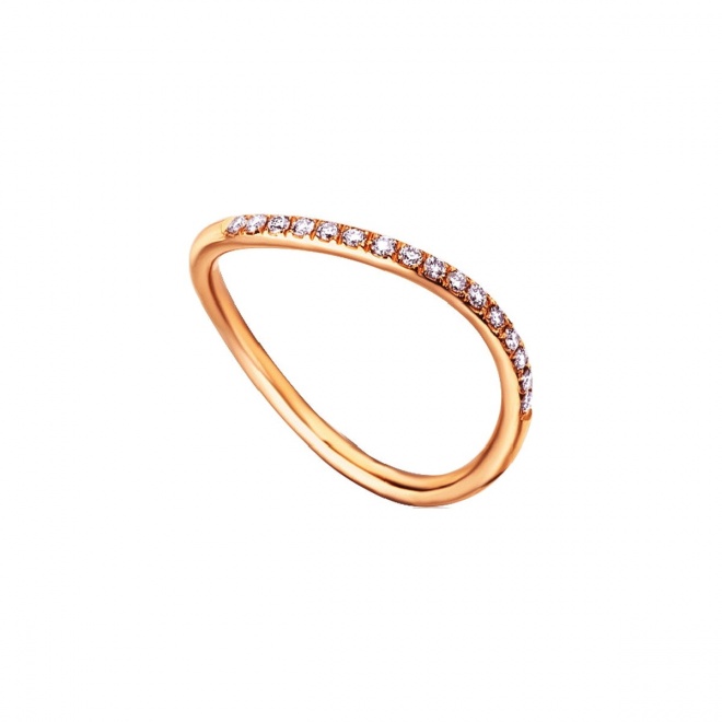 Anillo de oro rosa de 18 Kt con diamantes de 0,13 ct