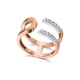 Anillo de oro blanco y rosa de 18 Kt con diamantes de 0,18 ct