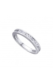 Alianza de oro blanco de 18 Kt con diamantes de 0,17 ct
