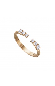 Anillo de oro rosa de 18 Kt con diamantes de 0,23 ct