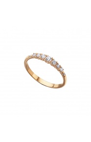 Anillo de oro rosa de 18 Kt con diamantes de 0,22 ct