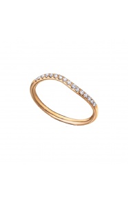Anillo de oro rosa de 18 Kt con diamantes de 0,13 ct