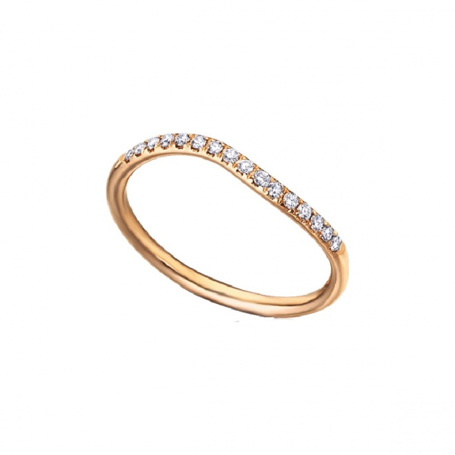 Anillo de oro rosa de 18 Kt con diamantes de 0,13 ct