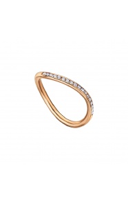 Anillo de oro rosa de 18 Kt con diamantes de 0,14 ct