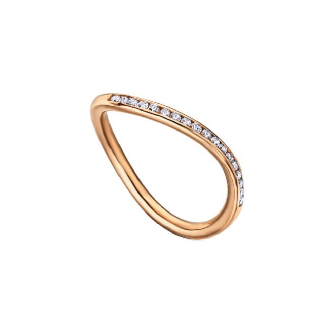 Anillo de oro rosa de 18 Kt con diamantes de 0,14 ct