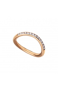 Anillo de oro rosa de 18 Kt con diamantes de 0,26 ct