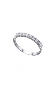 Alianza de oro blanco de 18 Kt con diamantes de 0,41 ct