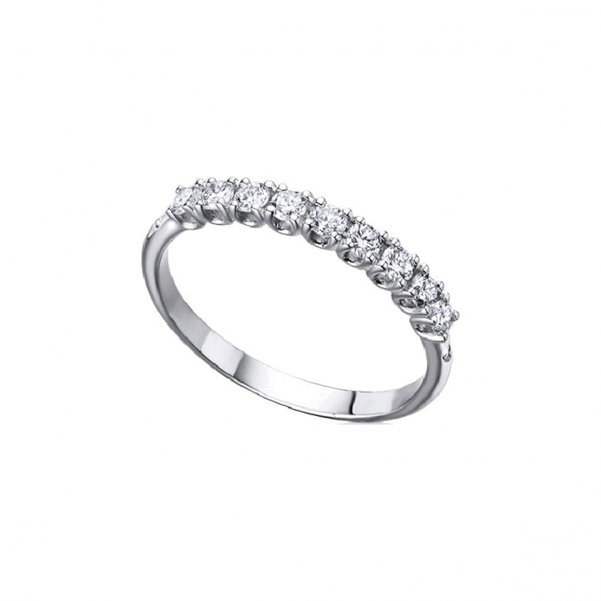 Alianza de oro blanco de 18 Kt con diamantes de 0,41 ct