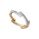 Anillo de oro blanco y rosa de 18 Kt con diamantes de 0,12 ct