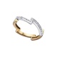 Anillo de oro blanco y rosa de 18 Kt con diamantes de 0,14 ct
