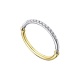 Anillo de oro blanco y amarillo de 18 Kt con diamantes de 0,09 ct