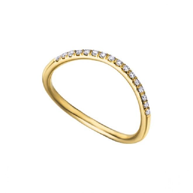 Anillo de oro amarillo de 18 Kt con diamantes de 0,13 ct
