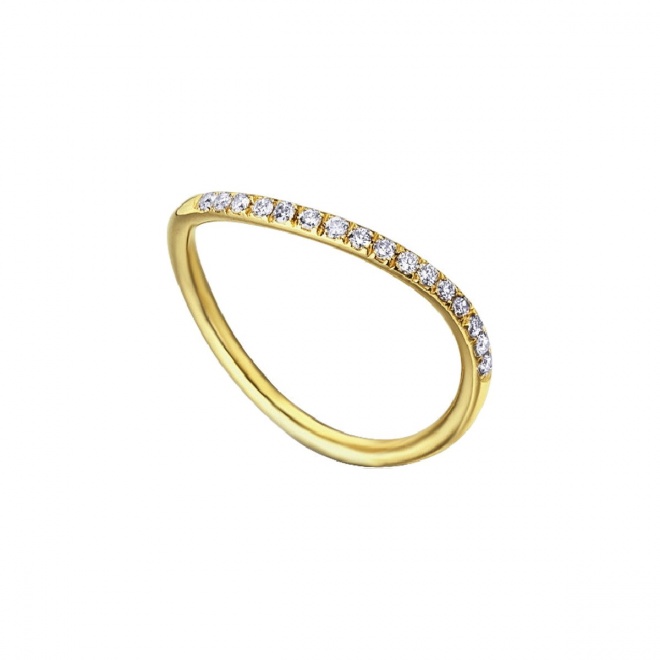 Anillo de oro amarillo de 18 Kt con diamantes de 0,13 ct