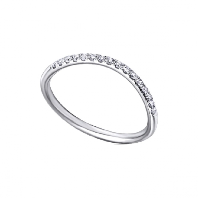 Anillo de oro blanco de 18 Kt con diamantes de 0,13 ct