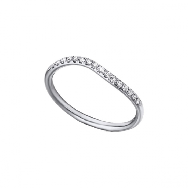 Anillo de oro blanco de 18 Kt con diamantes de 0,13 ct