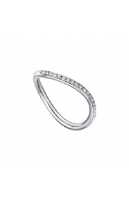 Anillo de oro blanco de 18 Kt con diamantes de 0,14 ct