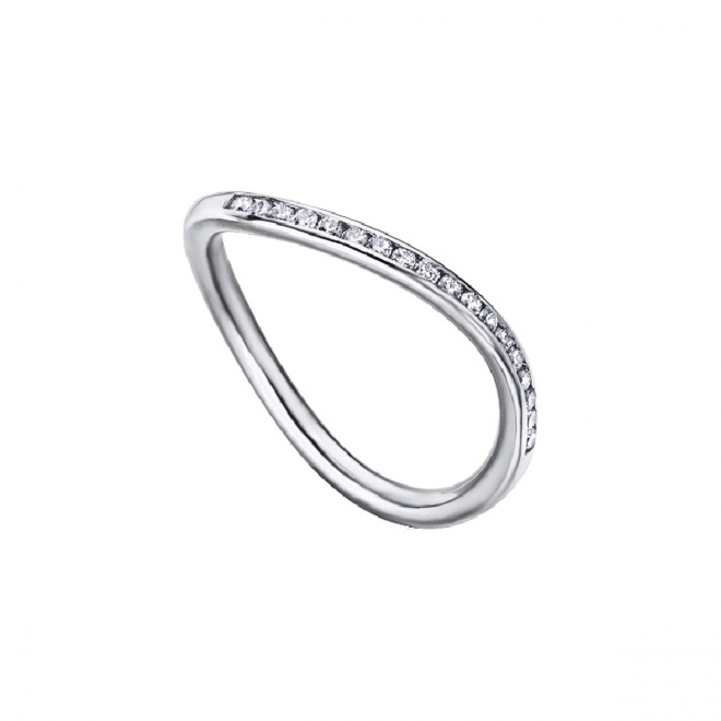 Anillo de oro blanco de 18 Kt con diamantes de 0,14 ct