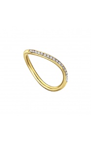 Anillo de oro amarillo de 18 Kt con diamantes de 0,14 ct
