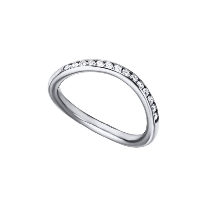 Anillo de oro blanco de 18 Kt con diamantes de 0,26 ct