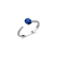 Anillo de oro blanco de 18 Kt con zafiro y diamantes, 0,05 ct
