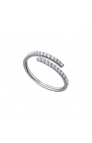 Anillo de oro blanco de 18 Kt con diamantes de 0,25 ct