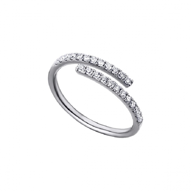 Anillo de oro blanco de 18 Kt con diamantes de 0,25 ct