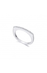 Anillo de oro blanco de 18 Kt con diamantes de 0,14 ct