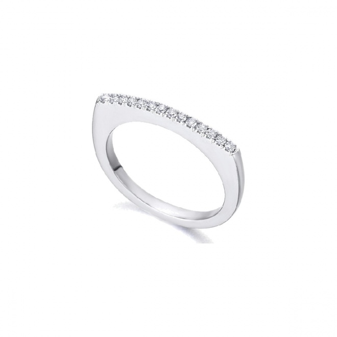 Anillo de oro blanco de 18 Kt con diamantes de 0,14 ct
