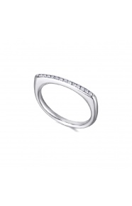 Anillo de oro blanco de 18 Kt con diamantes de 0,13 ct
